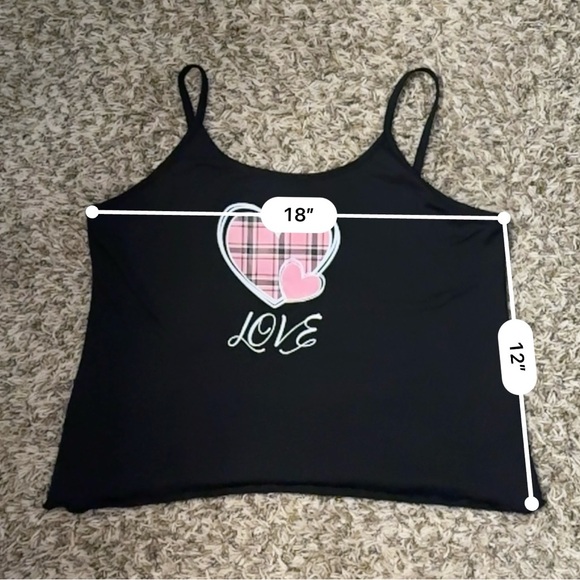 Black and Pink Heart Graphic Women's Top - Picture 4 of 4